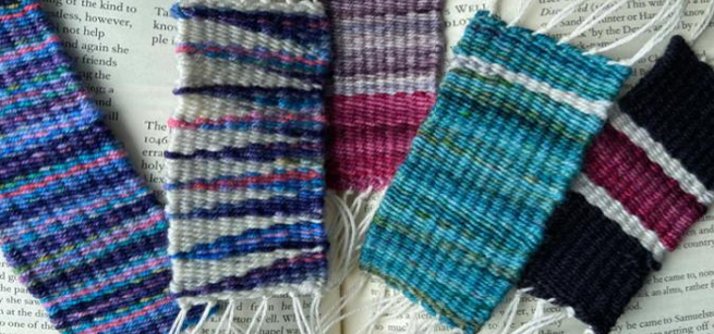 Samples of woven bookmarks