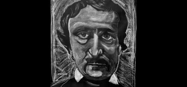 Chalk drawing of Edgar Allen Poe