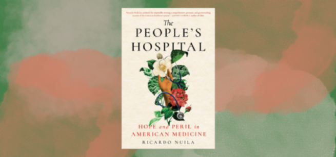 Cover of book centered over a background of reddish orange, white and green cloudy splotches