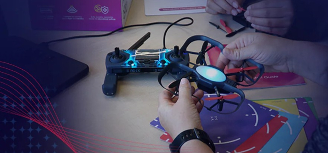 small drone, with remote