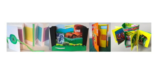 examples of books made in previous sessions of this program.