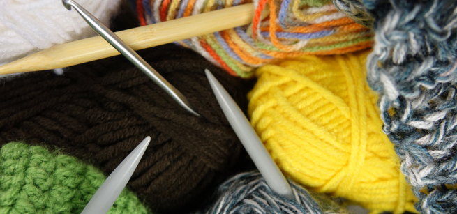 Yarn and knitting needles