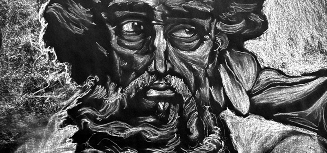 Chalk Drawing on black background