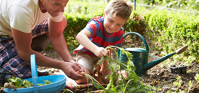 FATHER-SON-GARDENING