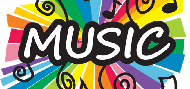 Colorful Poster with the word MUSIC at the center.