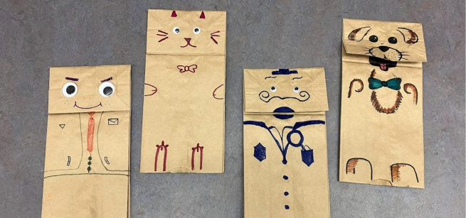 Puppets made out of paper bags