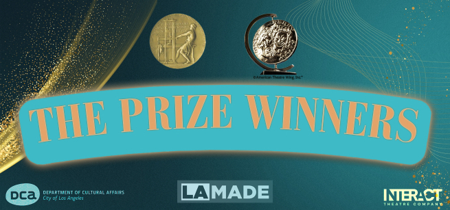 the Prize Winners text in teal and gold