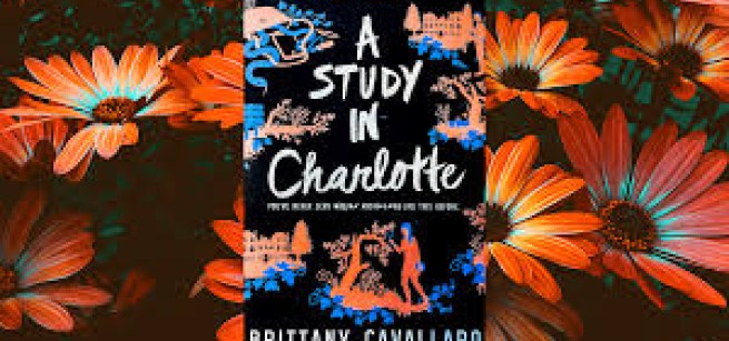 Image of book cover for A Study in Charlotte surrounded by flowers