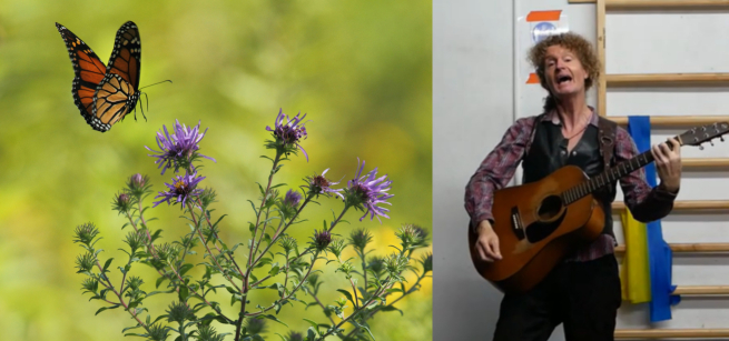 butterfly and Christopher Yates, the performer