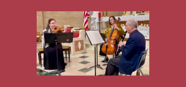 Classical trio performing