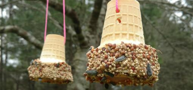 ice cream cone bird feeders