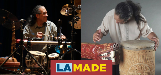 Christopher Garcia playing musical instruments