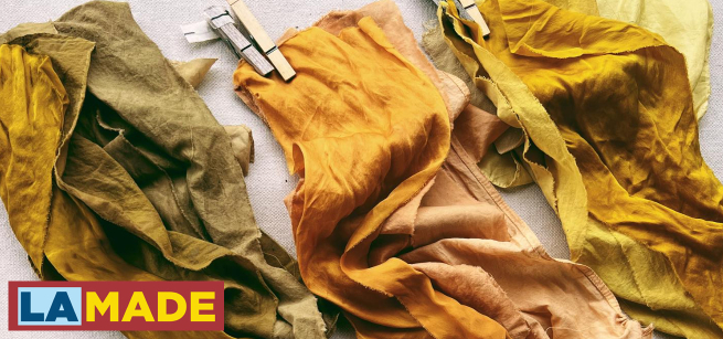 natural dyed pieces of cloth