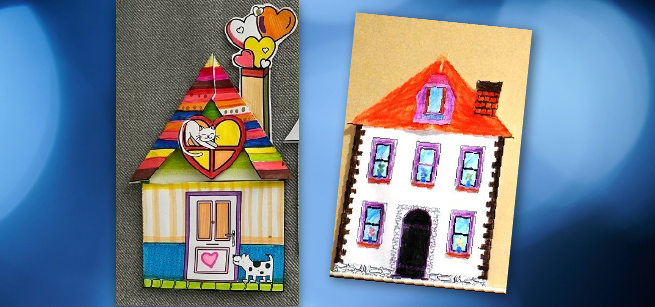 Two paper house crafts 