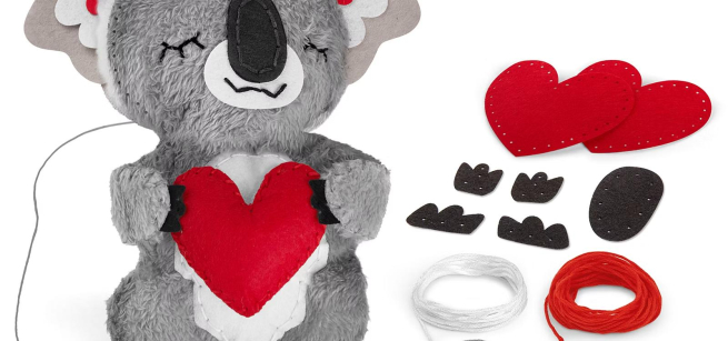 Hand-sewn felt koala craft kit