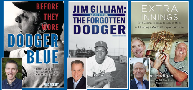 Authors Eric Vickrey, Steve Dittmore, and Fred Claire who served as Dodgers General Manager and Executive Vice President from 1969–1998