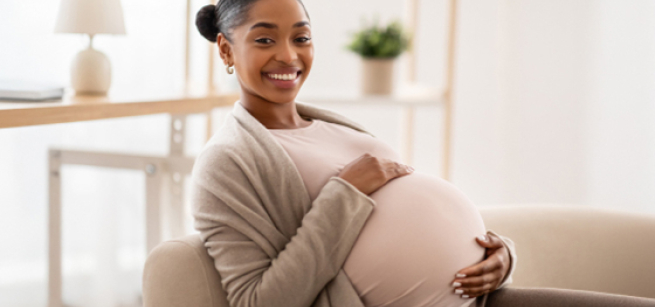 happy pregnant woman