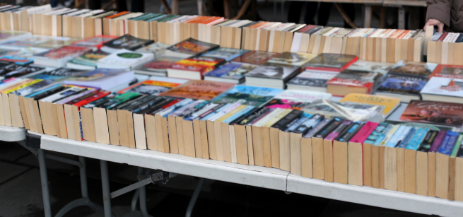 Book for sale on table