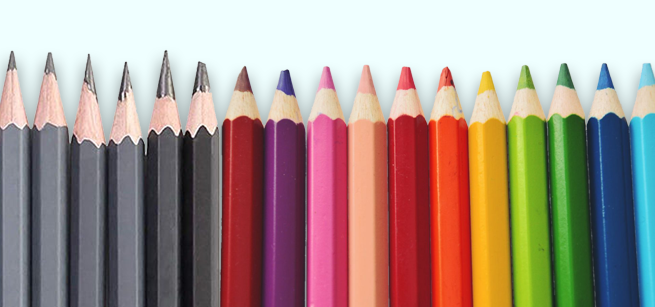 an assortment of drawing pencils and color pencils