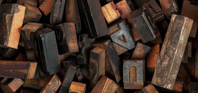 Wood letterpress blocks