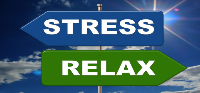 Stress signpost and Relax signpost pointing in opposite directions