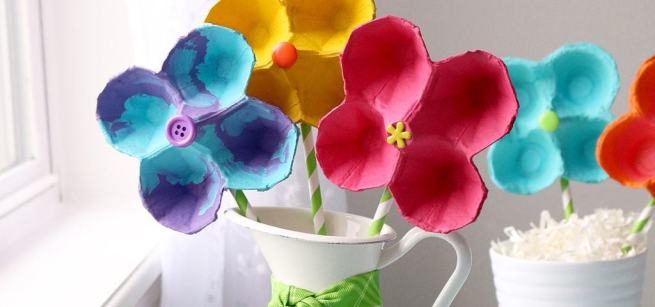 Egg Carton Flower Craft