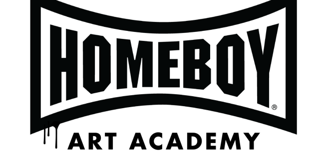 Homeboy Art Academy logo in black and white