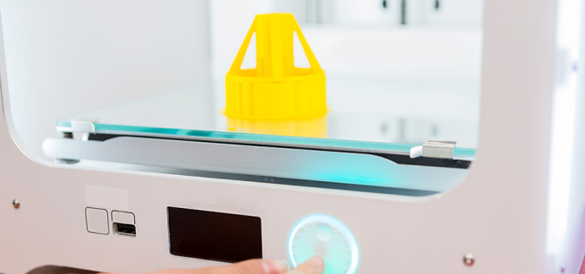 close-up of 3D printer 