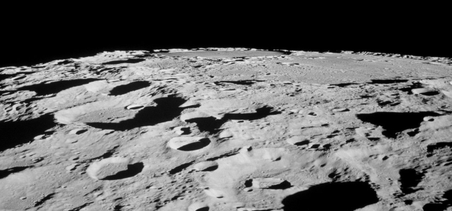 lunar surface against black space 