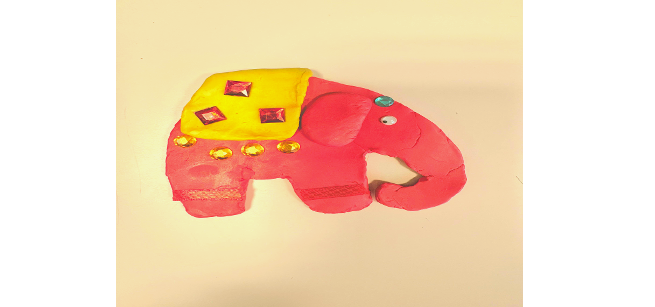 A clay elephant