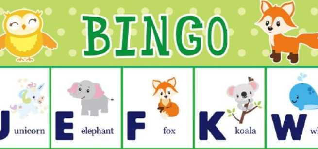 Animal bingo card