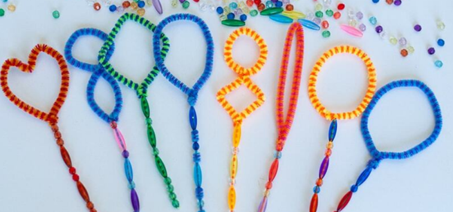 Bubble wands made from pipe cleaners