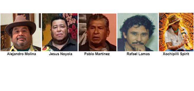 Head shots Alejandro Molina, Jesus Noyola, Pablo Martinez, Rafael Lamas, and Xochipilli Spirit