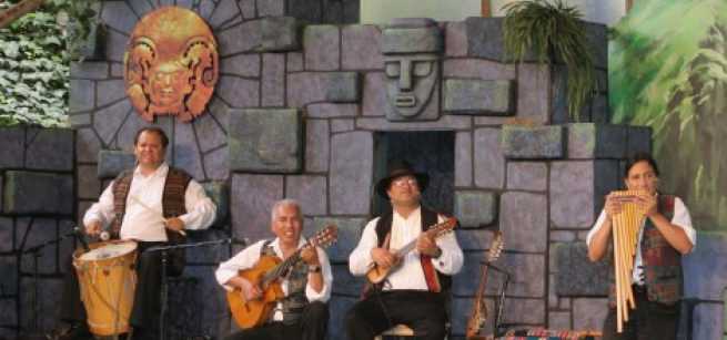 A group of four musicians playing music