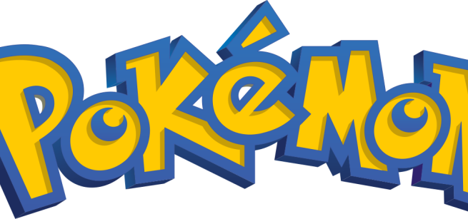 The Pokémon logo in yellow font 