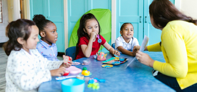 kids sitting in a group