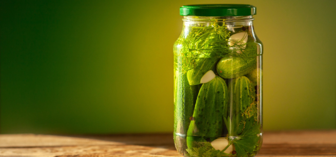 pickles in a glass jar