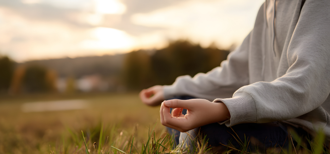 Photo of someone meditating