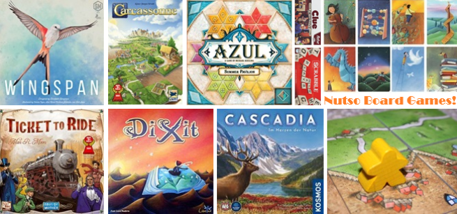collage of board games