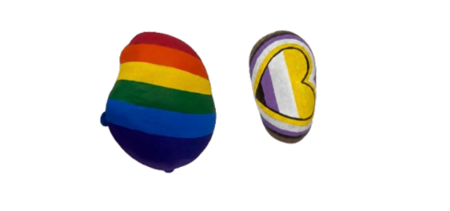 LGBTQ painted rocks 