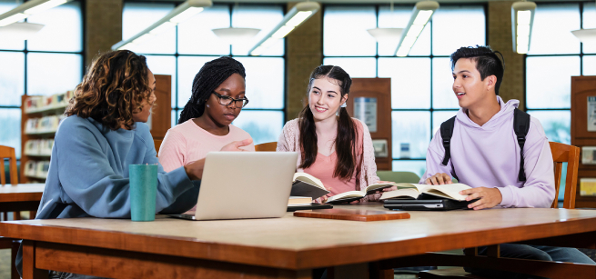 teens homework together