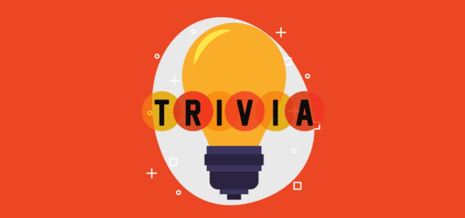 An illustration of a lightbulb with the word "Trivia" in front with an orange background.