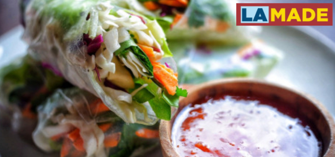 spring rolls and the la made logo in the top corner