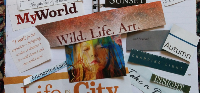 Collage with inspirational quotes, and photos.