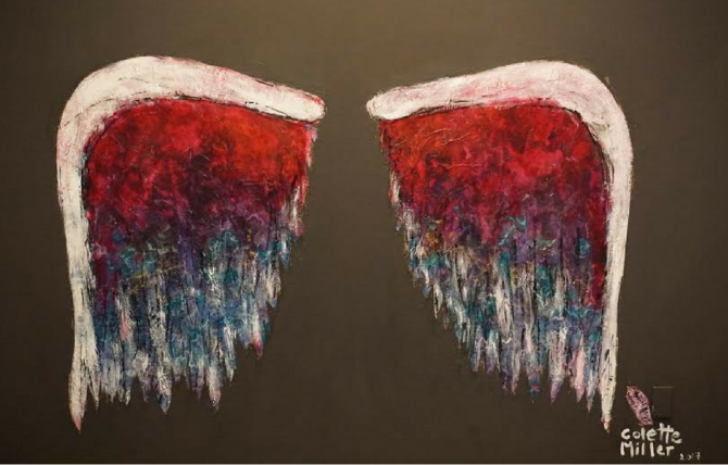 Visitors can pose with a pair of painted wings in the exhibit and share their photos on social media: #ShowUsYourWings