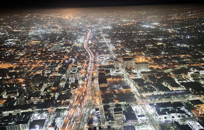 Michael Light, LA Night 03, 2016, archival print, 40 x 50 in., courtesy of the artist