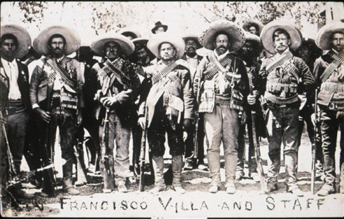 Unknown, Francisco [Pancho] Villa and Staff (Pancho Villa y su personal), 1911. Getty Research Institute (89.R.46)