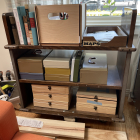 Bookcart with project materials