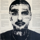 Mike Saijo, Tattoos on the Heart Portrait Series, 2013. Acrylic, toner, paper on wood | Courtesy of Homeboy Industries