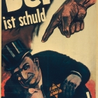 He is to blame for the war! The Nazis sought to provoke hatred of Germany’s Jews by transforming the popular perception of them from ordinary neighbor into internal enemy guilty of warmongering and betraying Germany from within. Mjölnir [Hans Schweitzer], artist; 1943.–Library of Congress, Prints and Photographs Division, Washington, DC.